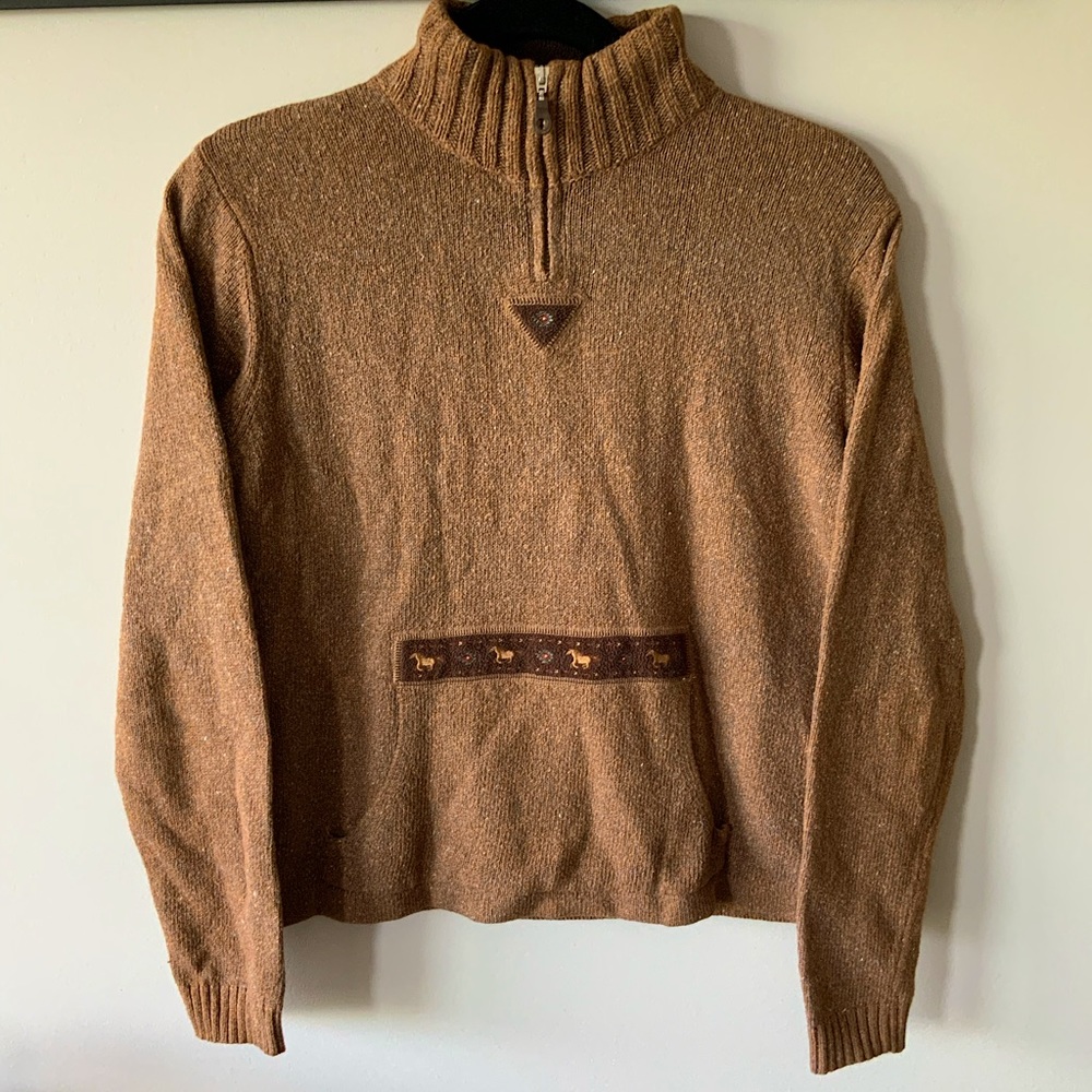 1/4 Zip Pullover Sweater With Pocket